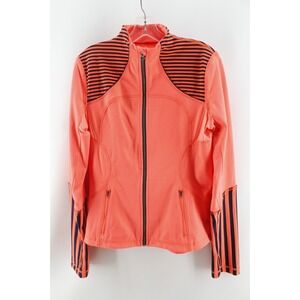 Lululemon Forme Jacket Classic Stripe Light Flare Orange/Black Women's Size 10